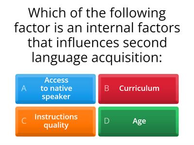 Key Factor Affecting Second Language Acquisition: 