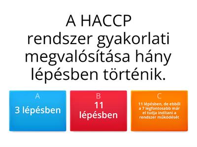 HACCP gyakorló kvíz
