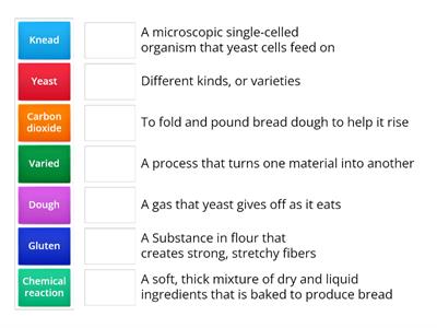 The Science of Bread and Butter (Gold 145-S) Vocab