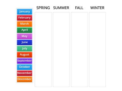 Seasons + Months of the year