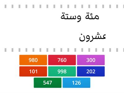  مطابقة العدد بالرموز مع العدد بالحروف إعداد/ سحر حسين
