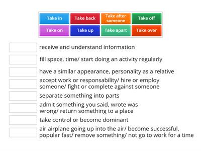 Phrasal verbs with take