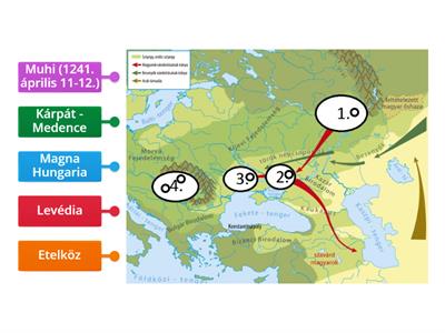A magyar nép eredete és az Árpád - kor -Térkép 