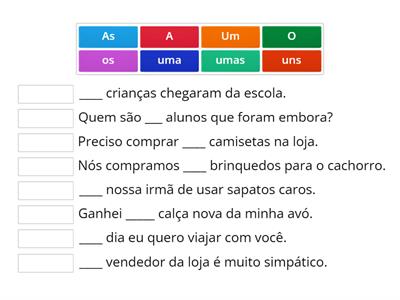 Artigos definidos e indefinidos