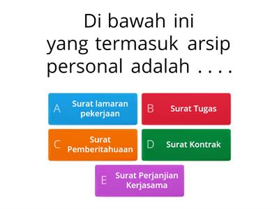 KUIS JENIS-JENIS ARSIP