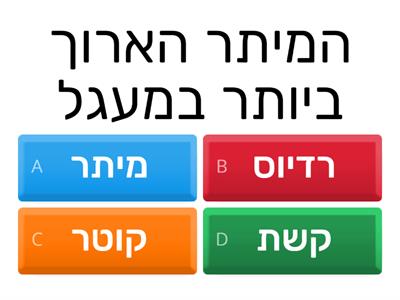 מעגל ועיגול- חידון מושגים