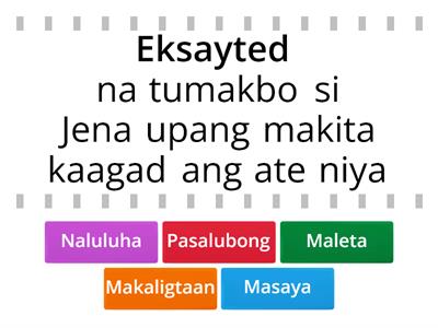 Pumili ng tamang sagot 