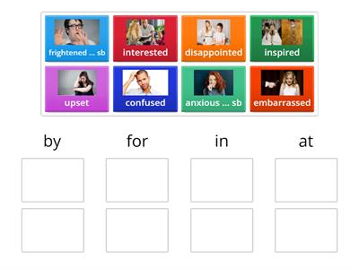 Feelings and emotions (prepositions). Sorting p.2