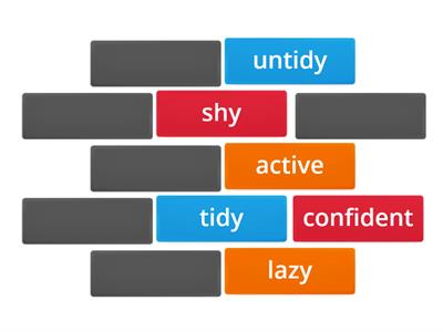 P4 Personality Adjectives Antonyms