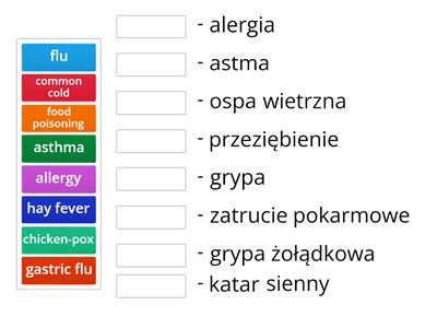 Matura - Zdrowie (symptoms & diagnosis)