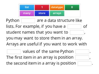 Arrays Starter