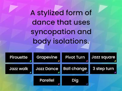 Jazz Vocabulary - Dance 1 