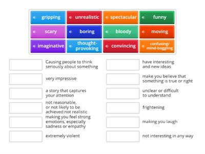 Adjectives to describe movies, TV-shows