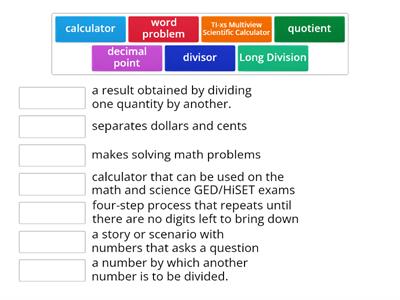 Math Vocabulary Lesson One