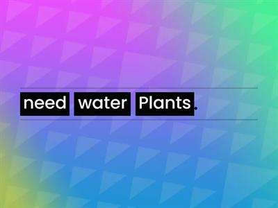 Plants need...