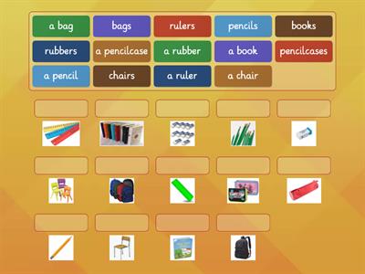 School objects - singular, plural