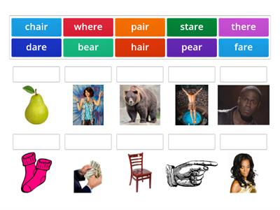 Unit 4 Week 5 (air, are, ear, ere) Spelling Words Match Up