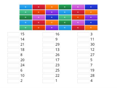 Zahlen 1-30 (Hören)