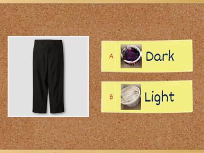Sorting clothing by dark or light