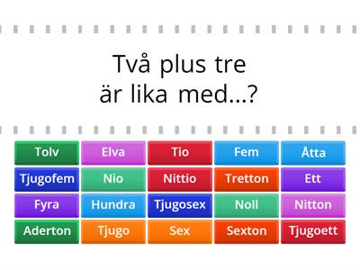 Räkneord - Matematik på svenska