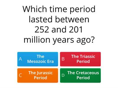 Age of the Dinosaurs Quiz