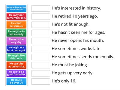 Modal verbs of deduction