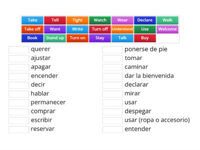 Flight Attendadnt Verbs list 6