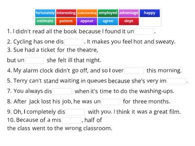  OGE/EGE Word formation sentences