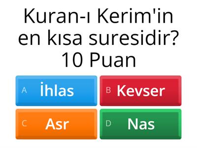 Peygamberler ve Kuran-ı Kerim bilgi yarışması