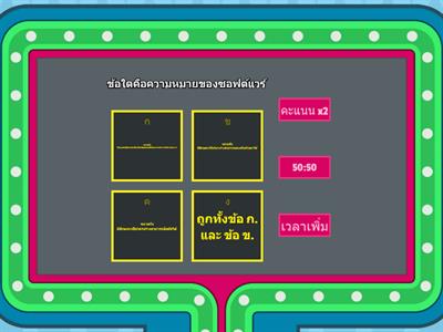 แบบทดสอบหลังเรียนเรื่อง ซอฟต์แวร์เบื้องต้น