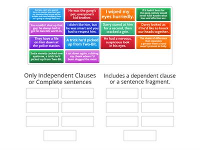 Independent or dependent clauses (The Outsiders)
