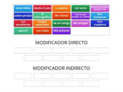 MODIFICADOR DIRECTO E INDIRECTO