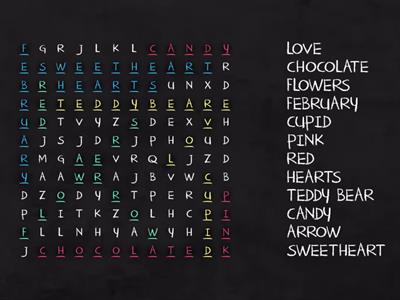 Valentines Day Word Search 