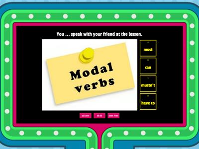 Modal verbs- gameshow