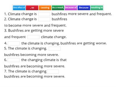 Cause and effect signal words