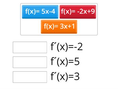 Una la función con su derivada: 