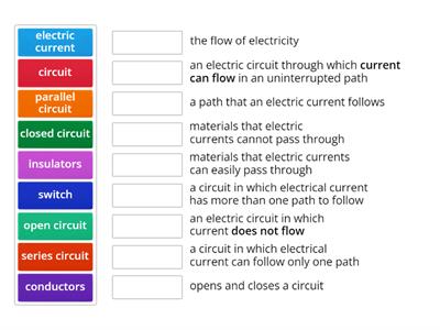 Electric Circuit Vocabulary Study Guide