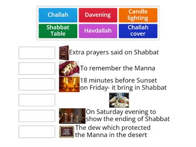 Grade 1- Basic Shabbat Matching