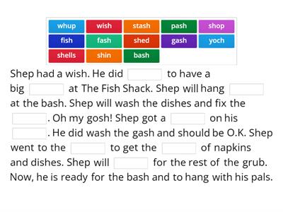 Bash at the Fish Shack Mad Libs 