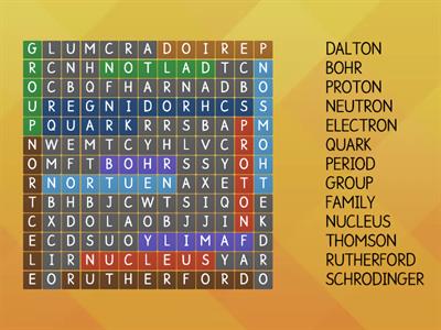 Atoms Wordsearch