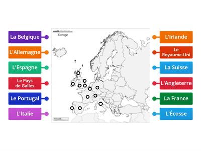 Countries - label Europe in French