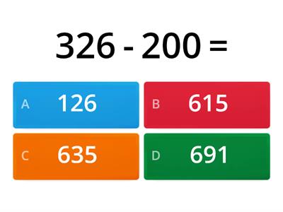 Subtraction - Three digit minus hundreds