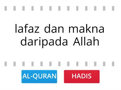 PERBEZAAN AL-QURAN DAN HADIS