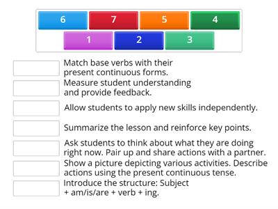 PUT THE INSTRUCTIONS OR TASKS IN A CORRECT ORDER 