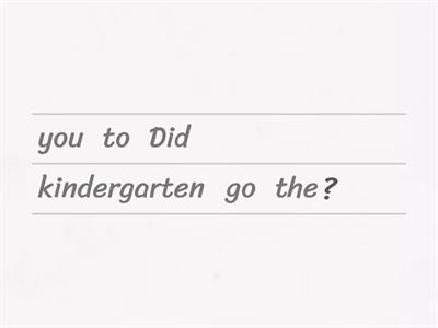 AS3 U5 at kindergarten questions