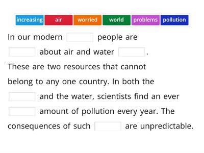 Pollution cloze PDM