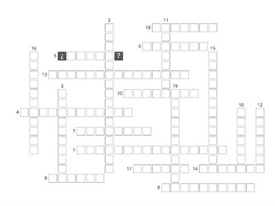 Crossword Puzzle - Vocab R1 - 2A