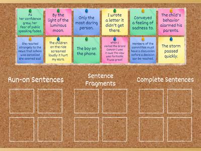 Run ons, fragments, and complete sentences