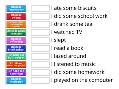 Y8 German  - things you did in your room in the past