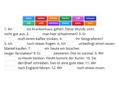 Modalverben präteritum - Unterrichtsmaterialien